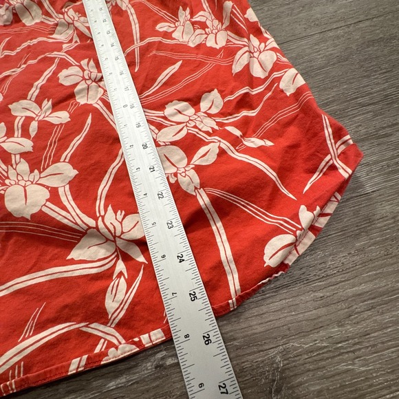 J Crew Shirt Youth Small Floral Red Costal Boys Short Sleeve Button‎ Up Cotton - Picture 6 of 8